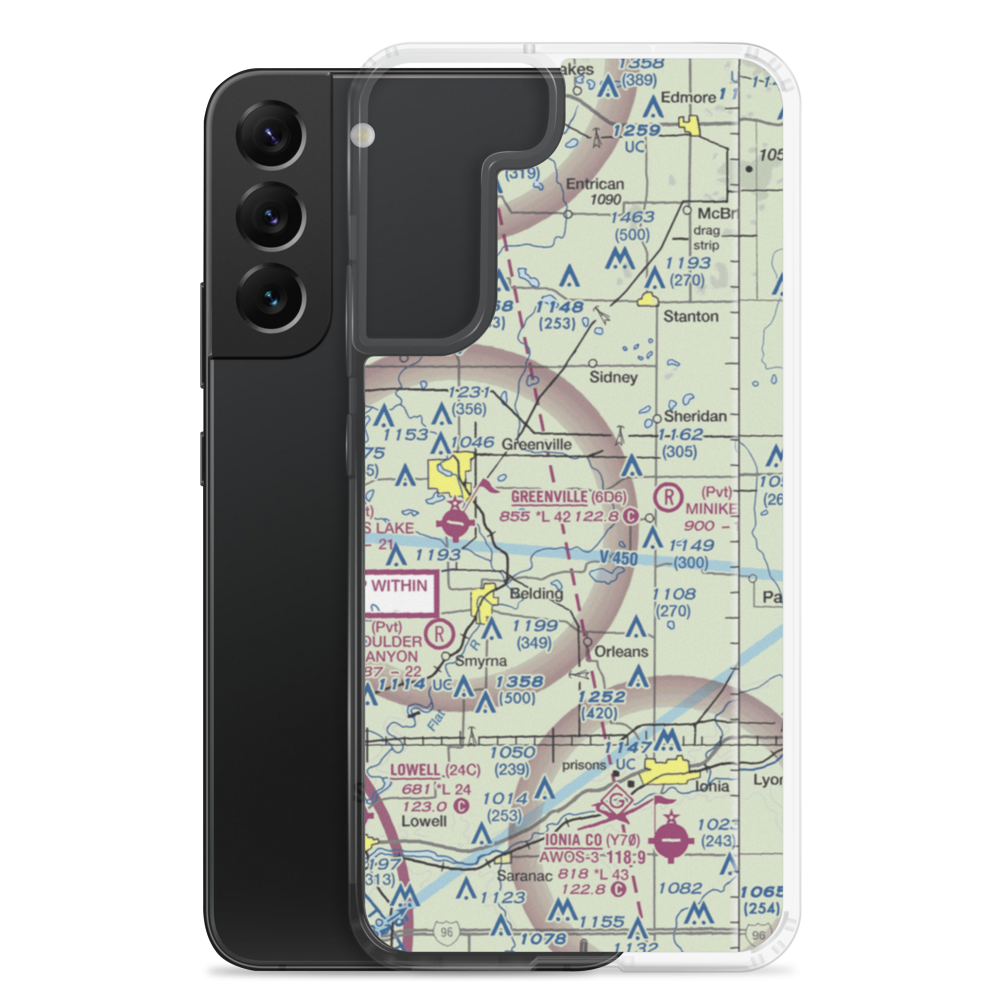 Fairplains Airpark (02MI) VFR Sectional Samsung Case Samsung Galaxy S22 Plus model shown