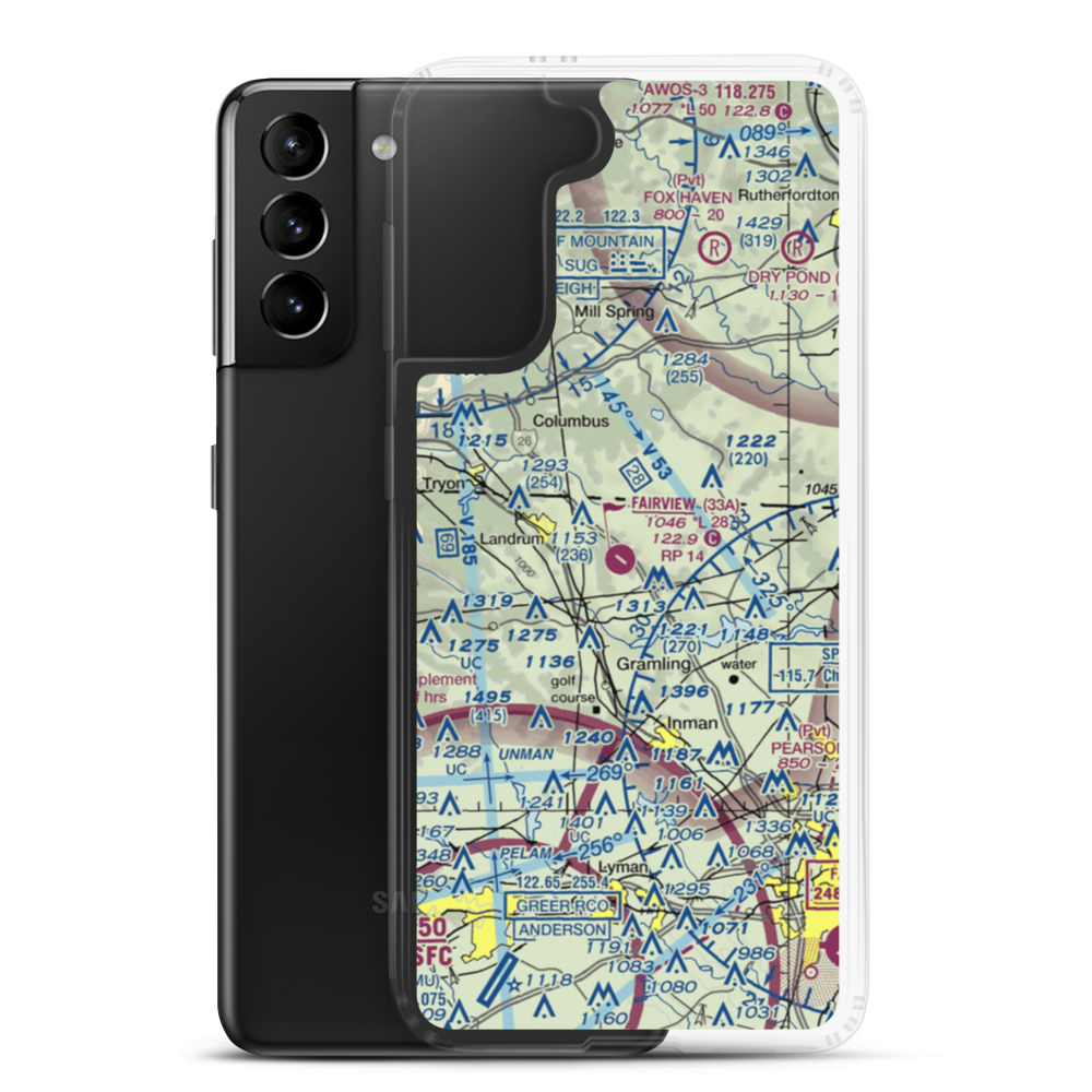 Fairview Airport (33A) VFR Sectional Samsung Case Samsung Galaxy S21 Plus model shown
