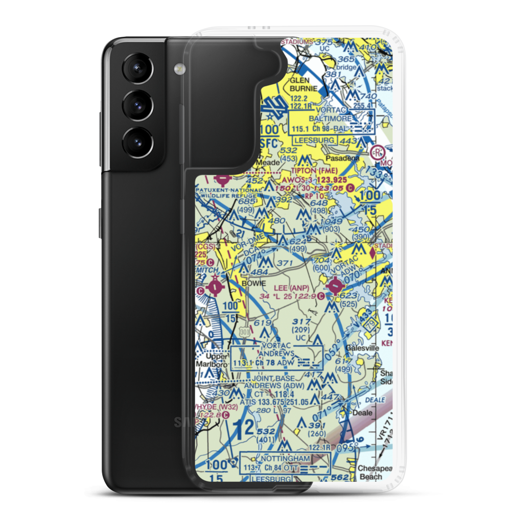 Fairview Airport (3MD4) VFR Sectional Samsung Case Samsung Galaxy S21 Plus model shown