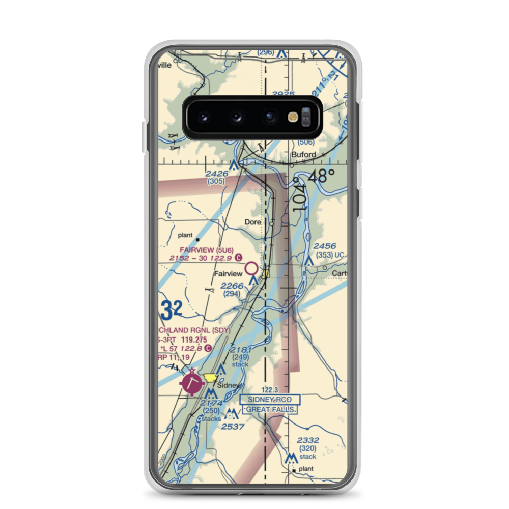 Fairview Airport (5U6) VFR Sectional Samsung Case Samsung Galaxy S10 model shown