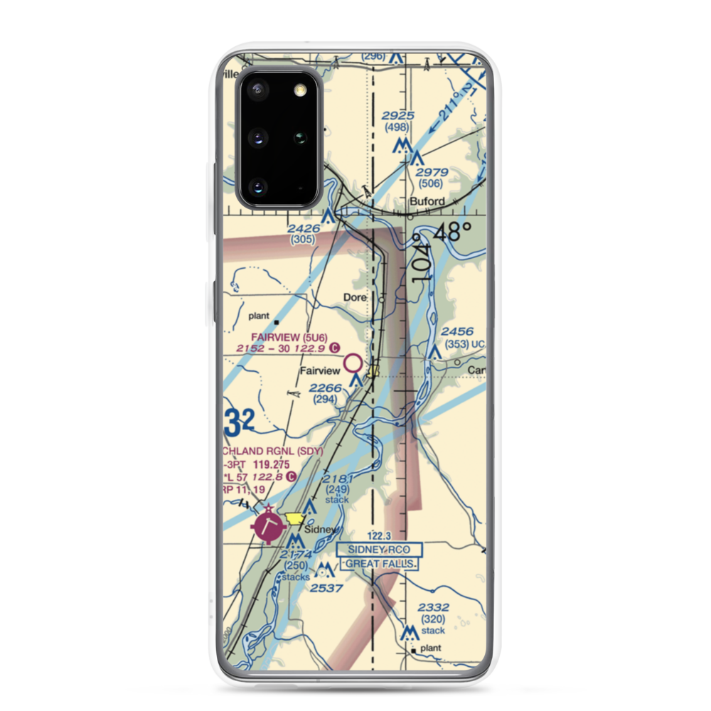 Fairview Airport (5U6) VFR Sectional Samsung Case Samsung Galaxy S20 Plus model shown