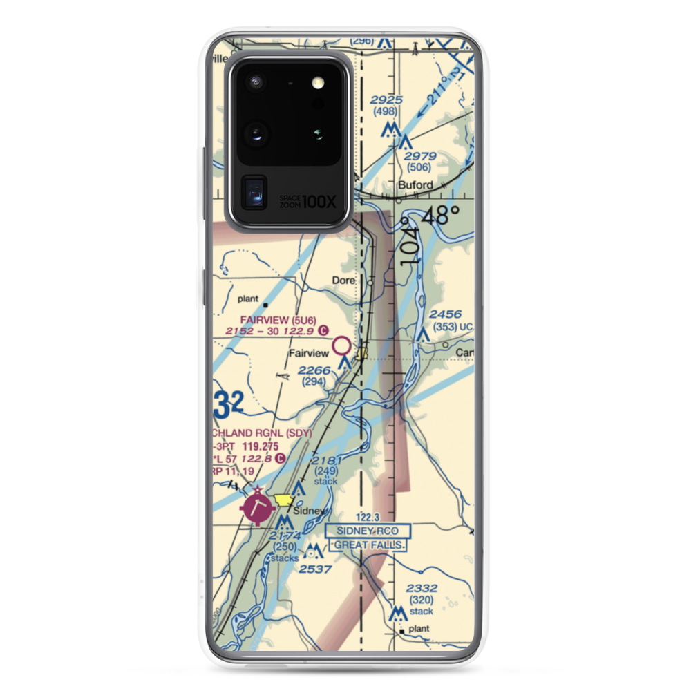 Fairview Airport (5U6) VFR Sectional Samsung Case Samsung Galaxy S20 Ultra model shown