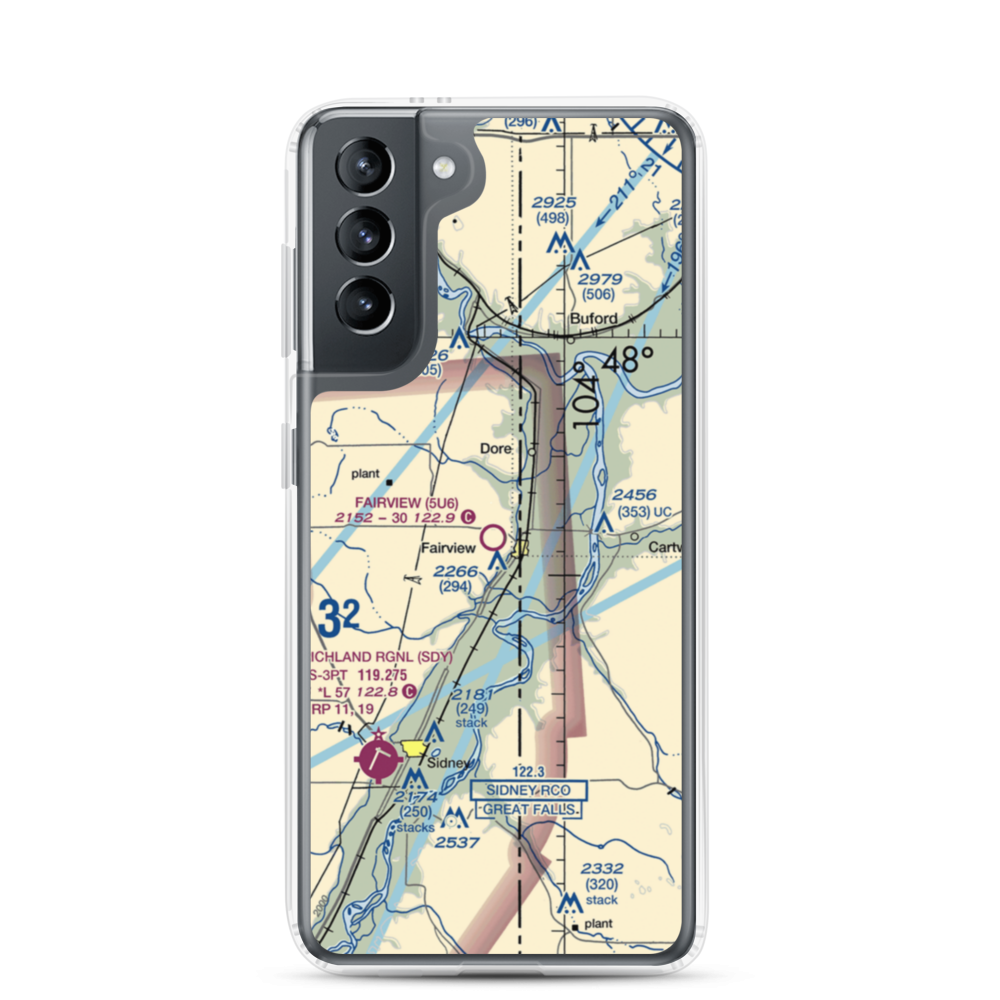 Fairview Airport (5U6) VFR Sectional Samsung Case Samsung Galaxy S21 model shown