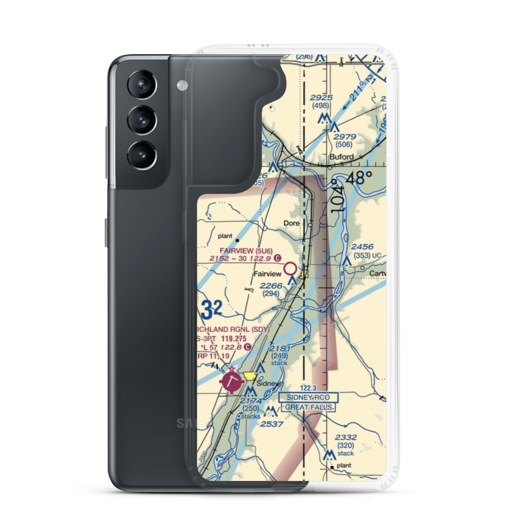 Fairview Airport (5U6) VFR Sectional Samsung Case Samsung Galaxy S21 model shown