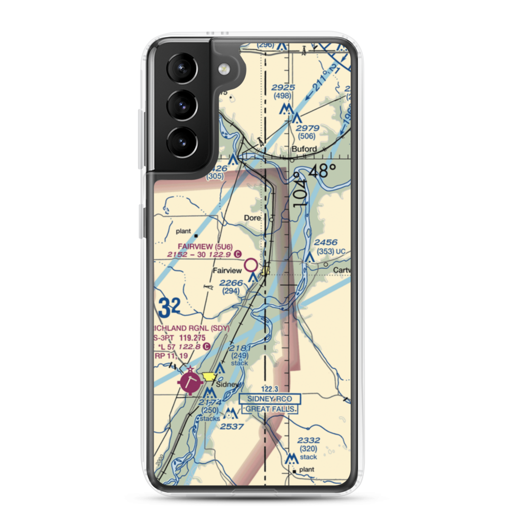 Fairview Airport (5U6) VFR Sectional Samsung Case Samsung Galaxy S21 Plus model shown