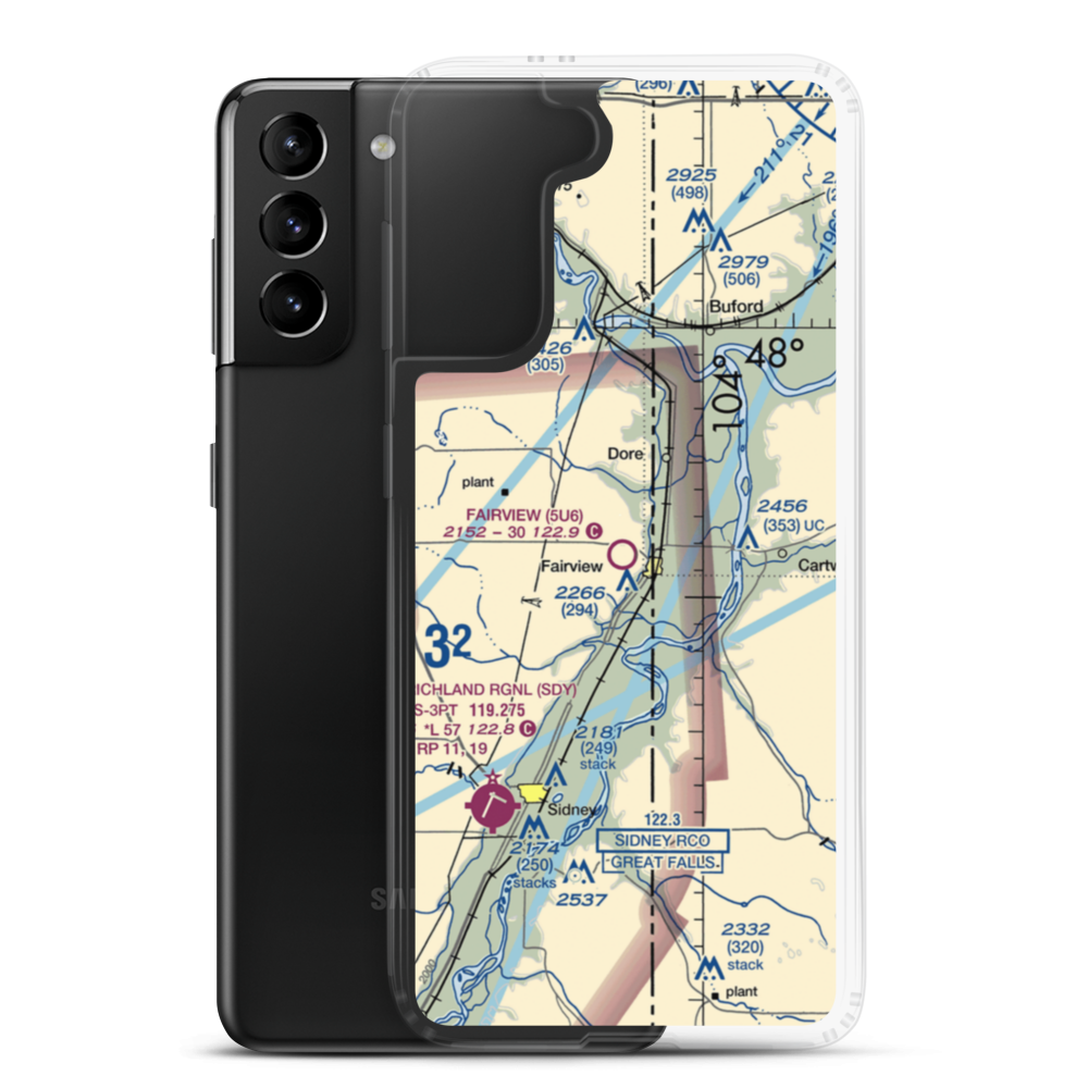 Fairview Airport (5U6) VFR Sectional Samsung Case Samsung Galaxy S21 Plus model shown