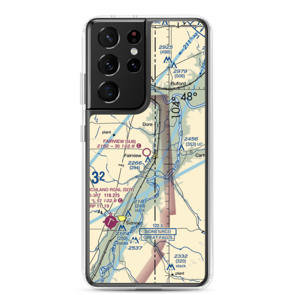 Fairview Airport (5U6) VFR Sectional Samsung Case Samsung Galaxy S21 Ultra model shown