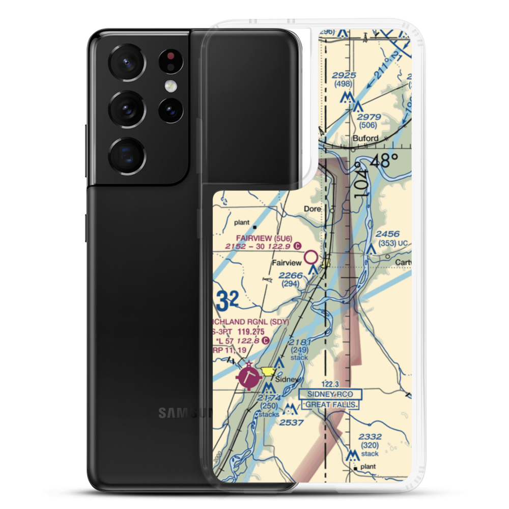Fairview Airport (5U6) VFR Sectional Samsung Case Samsung Galaxy S21 Ultra model shown
