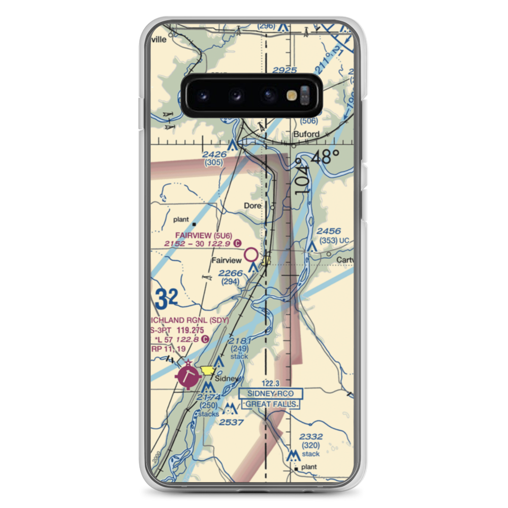 Fairview Airport (5U6) VFR Sectional Samsung Case Samsung Galaxy S10+ model shown