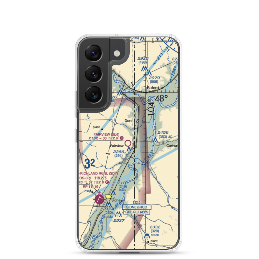 Fairview Airport (5U6) VFR Sectional Samsung Case Samsung Galaxy S22 model shown