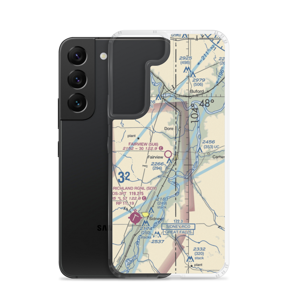 Fairview Airport (5U6) VFR Sectional Samsung Case Samsung Galaxy S22 model shown