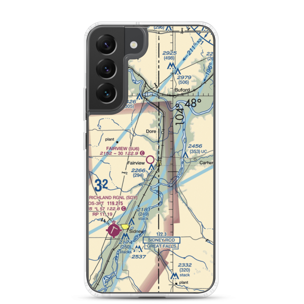 Fairview Airport (5U6) VFR Sectional Samsung Case Samsung Galaxy S22 Plus model shown
