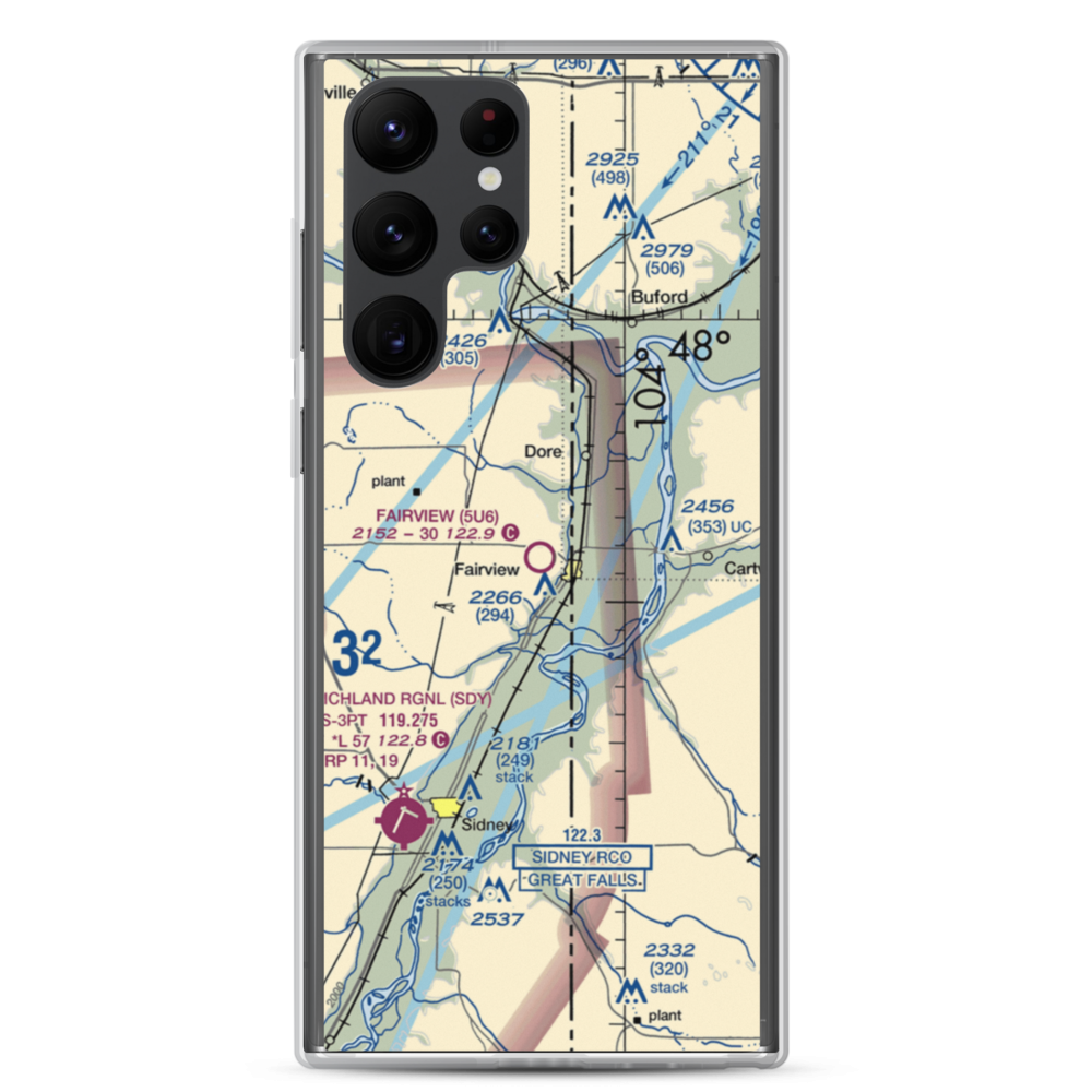 Fairview Airport (5U6) VFR Sectional Samsung Case Samsung Galaxy S22 Ultra model shown