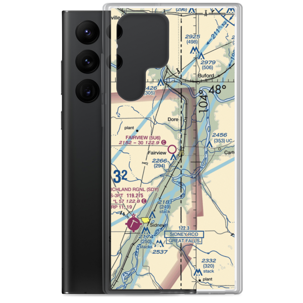 Fairview Airport (5U6) VFR Sectional Samsung Case Samsung Galaxy S22 Ultra model shown