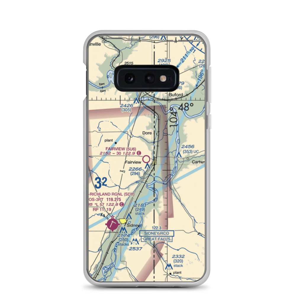 Fairview Airport (5U6) VFR Sectional Samsung Case Samsung Galaxy S10e model shown