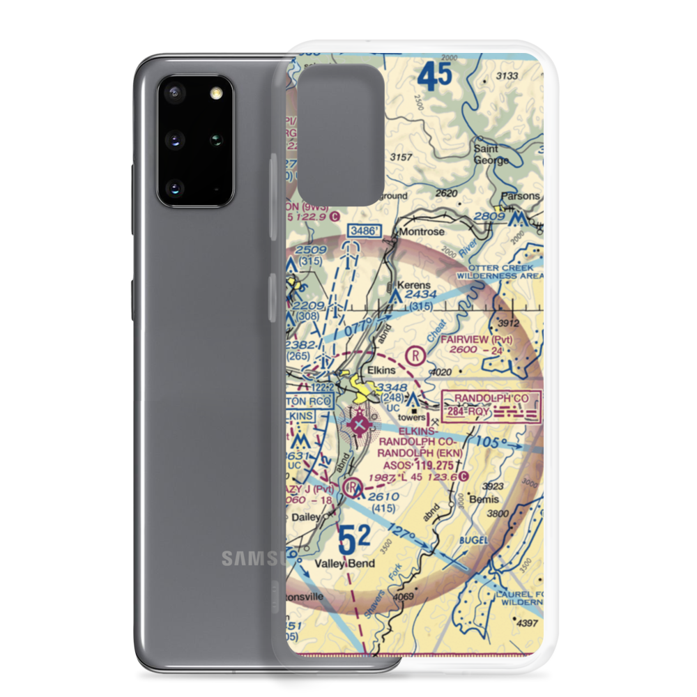 Fairview Airport (WV70) VFR Sectional Samsung Case Samsung Galaxy S20 Plus model shown