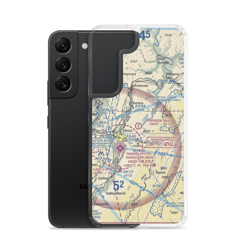 Fairview Airport (WV70) VFR Sectional Samsung Case Samsung Galaxy S22 model shown