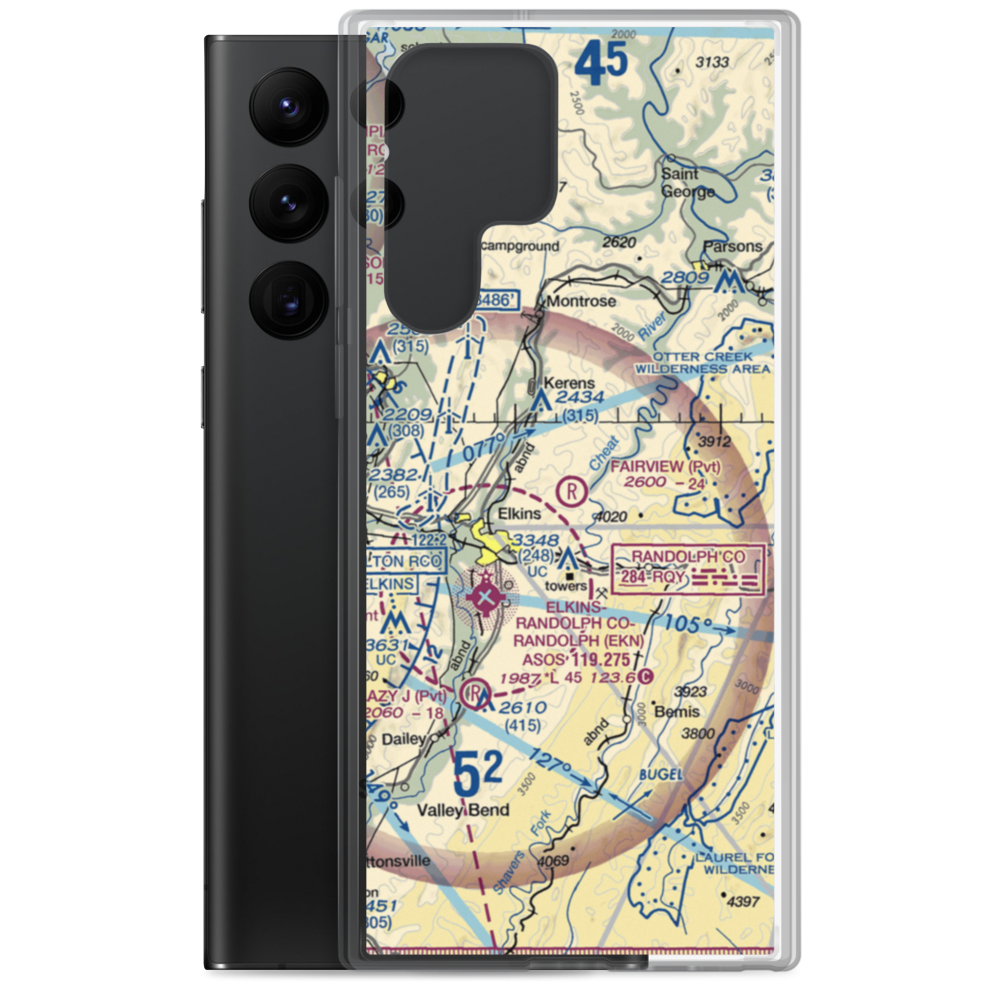 Fairview Airport (WV70) VFR Sectional Samsung Case Samsung Galaxy S22 Ultra model shown