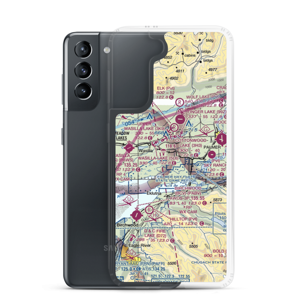 Fairview East Airport (58AK) VFR Sectional Samsung Case Samsung Galaxy S21 model shown