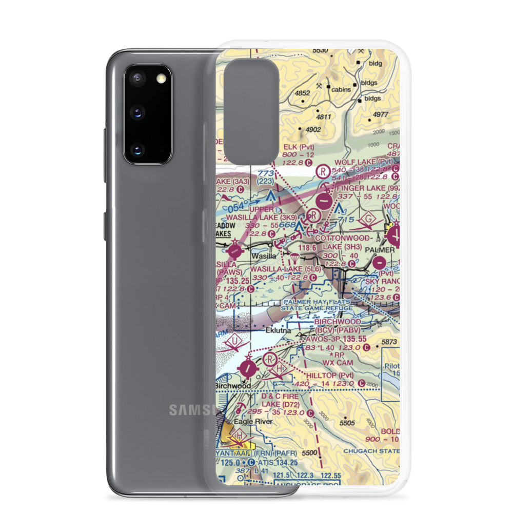 Fairview East Airport (58AK) VFR Sectional Samsung Case Samsung Galaxy S20 model shown