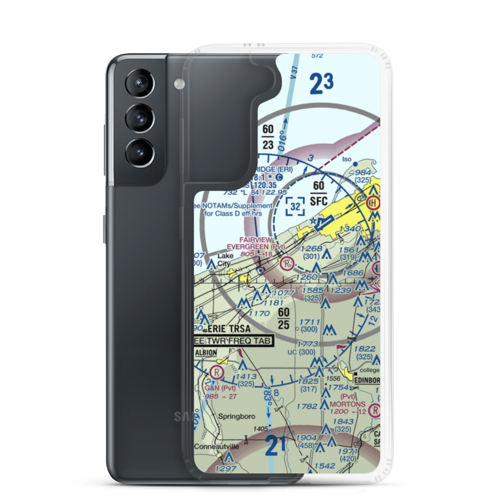 Fairview Evergreen Airport (PN18) VFR Sectional Samsung Case Samsung Galaxy S21 model shown