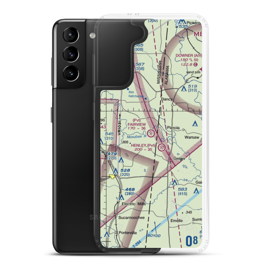 Fairview Farms Airport (3MS8) VFR Sectional Samsung Case Samsung Galaxy S21 Plus model shown
