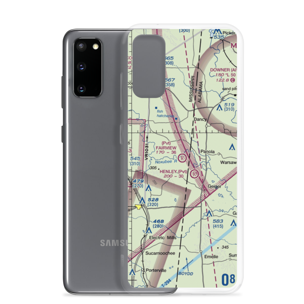 Fairview Farms Airport (3MS8) VFR Sectional Samsung Case Samsung Galaxy S20 model shown
