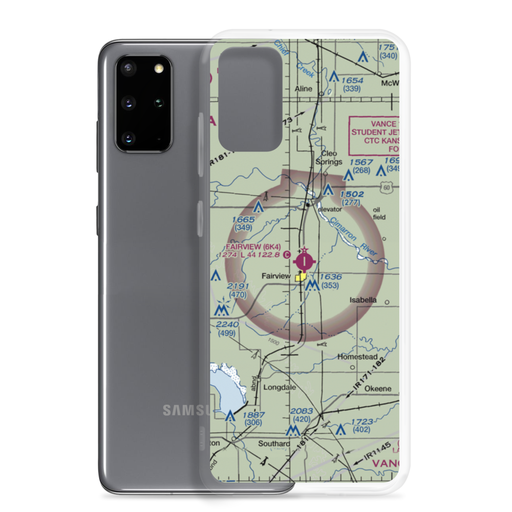 Fairview Municipal Airport (6K4) VFR Sectional Samsung Case Samsung Galaxy S20 Plus model shown