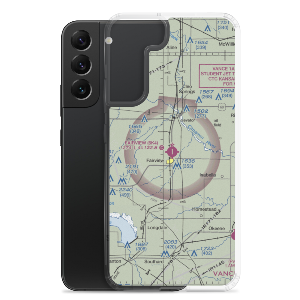 Fairview Municipal Airport (6K4) VFR Sectional Samsung Case Samsung Galaxy S22 Plus model shown