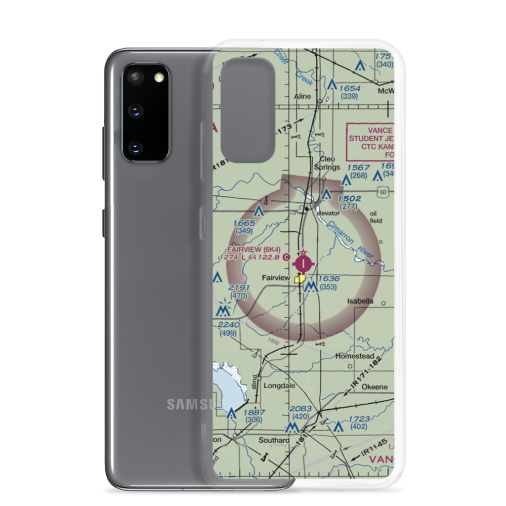 Fairview Municipal Airport (6K4) VFR Sectional Samsung Case Samsung Galaxy S20 model shown