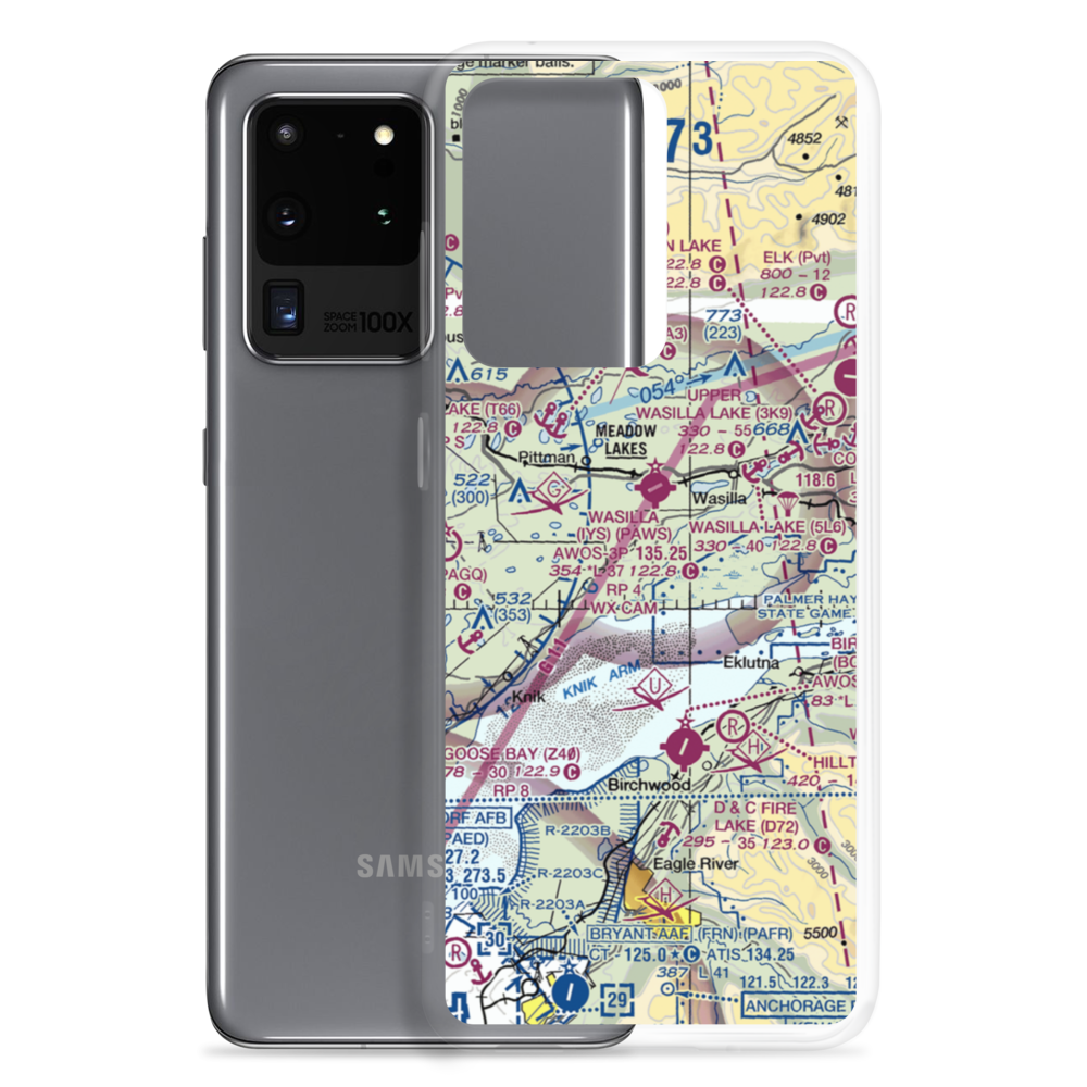 Fairview West Airport (AK58) VFR Sectional Samsung Case Samsung Galaxy S20 Ultra model shown