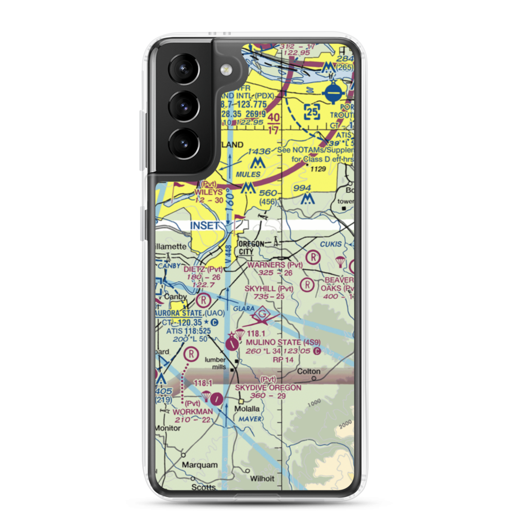Fairways Airport (OG20) VFR Sectional Samsung Case Samsung Galaxy S21 Plus model shown