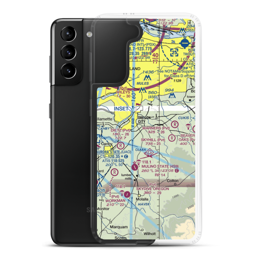 Fairways Airport (OG20) VFR Sectional Samsung Case Samsung Galaxy S21 Plus model shown