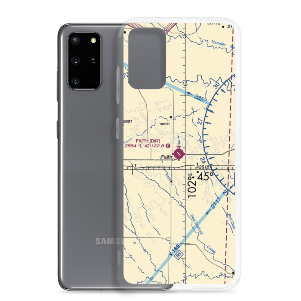 Faith Municipal Airport (D07) VFR Sectional Samsung Case Samsung Galaxy S20 Plus model shown