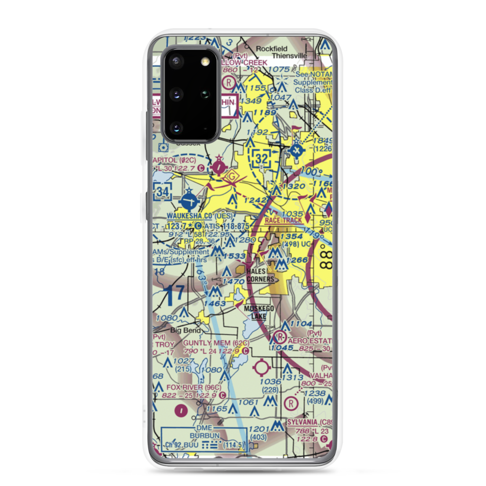 Faken Airport (9WI4) VFR Sectional Samsung Case Samsung Galaxy S20 Plus model shown