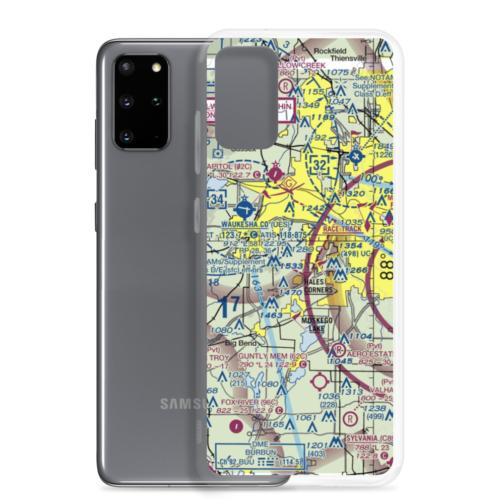 Faken Airport (9WI4) VFR Sectional Samsung Case Samsung Galaxy S20 Plus model shown