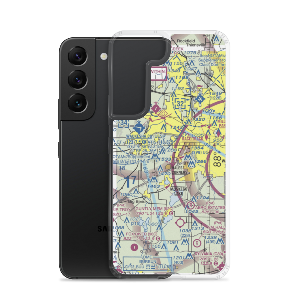 Faken Airport (9WI4) VFR Sectional Samsung Case Samsung Galaxy S22 model shown