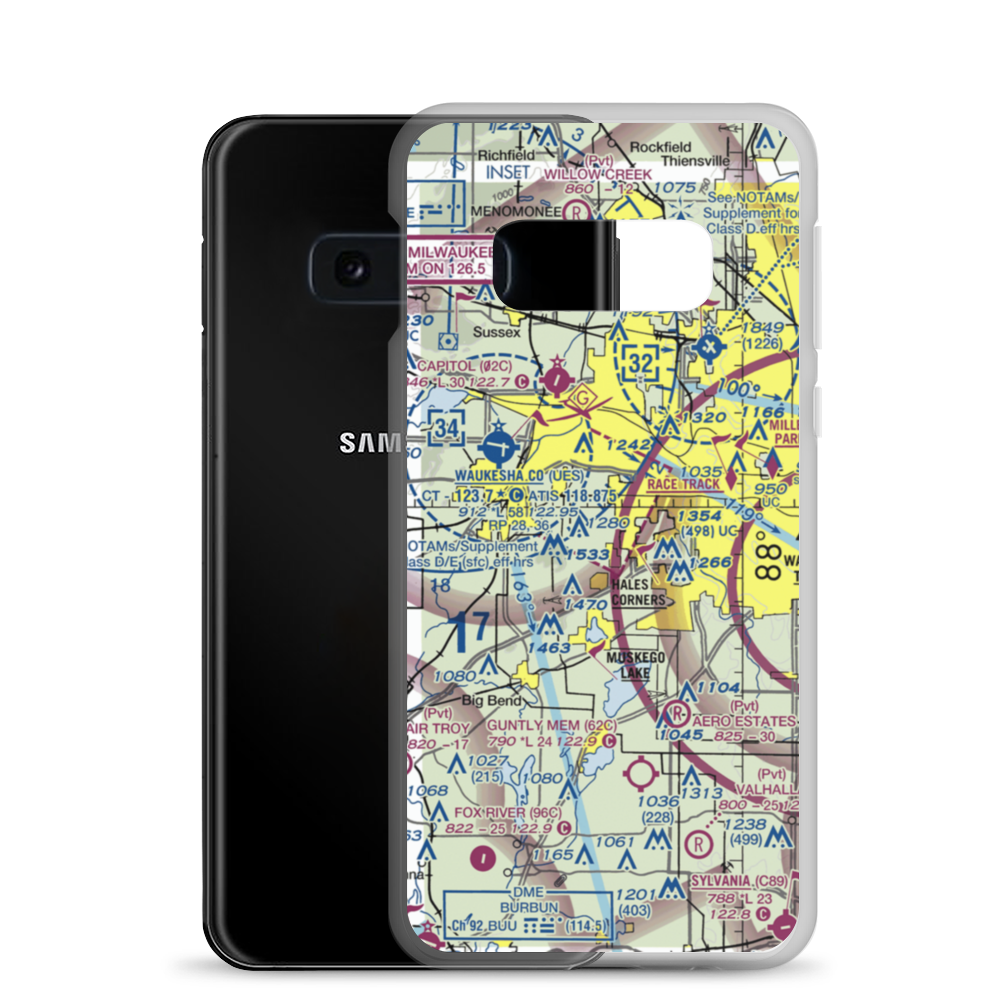 Faken Airport (9WI4) VFR Sectional Samsung Case Samsung Galaxy S10e model shown