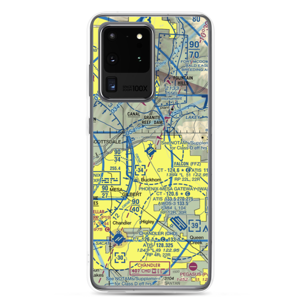 Falcon Field (FFZ) VFR Sectional Samsung Case Samsung Galaxy S20 Ultra model shown