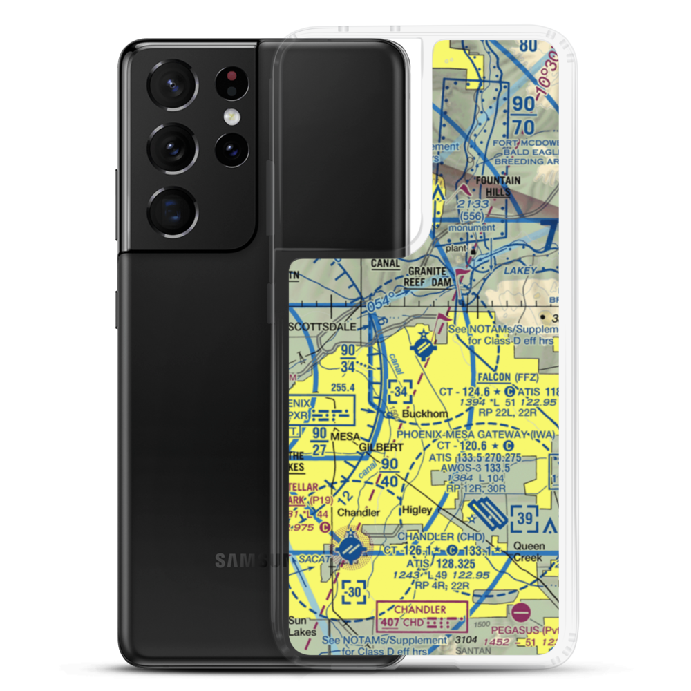 Falcon Field (FFZ) VFR Sectional Samsung Case Samsung Galaxy S21 Ultra model shown