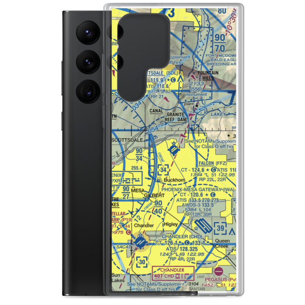 Falcon Field (FFZ) VFR Sectional Samsung Case Samsung Galaxy S22 Ultra model shown