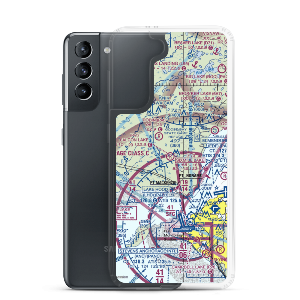 Falcon Lake Strip (0AK9) VFR Sectional Samsung Case Samsung Galaxy S21 model shown