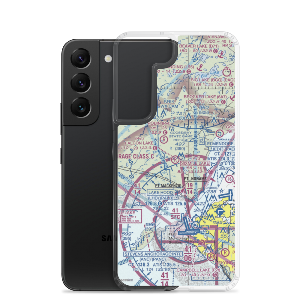Falcon Lake Strip (0AK9) VFR Sectional Samsung Case Samsung Galaxy S22 model shown