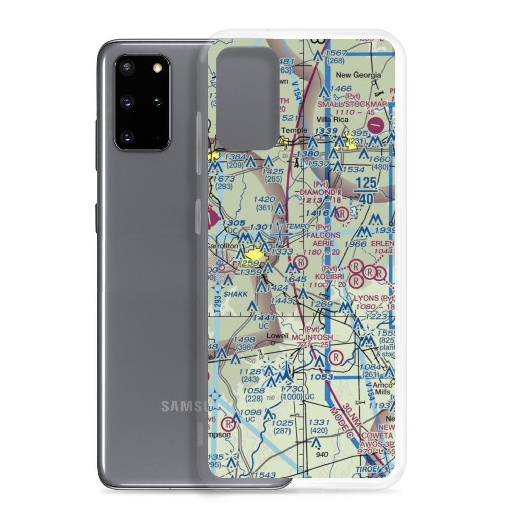 Falcons Aerie Airport (8GA8) VFR Sectional Samsung Case Samsung Galaxy S20 Plus model shown