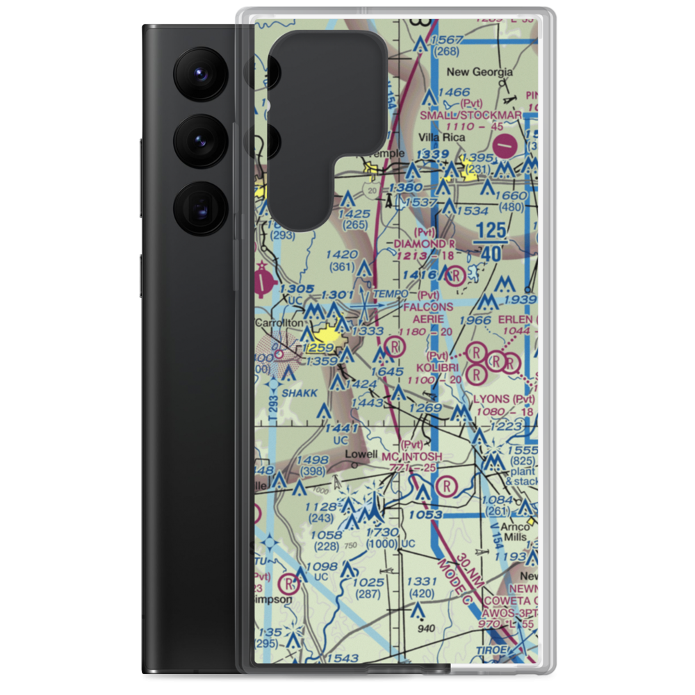 Falcons Aerie Airport (8GA8) VFR Sectional Samsung Case Samsung Galaxy S22 Ultra model shown