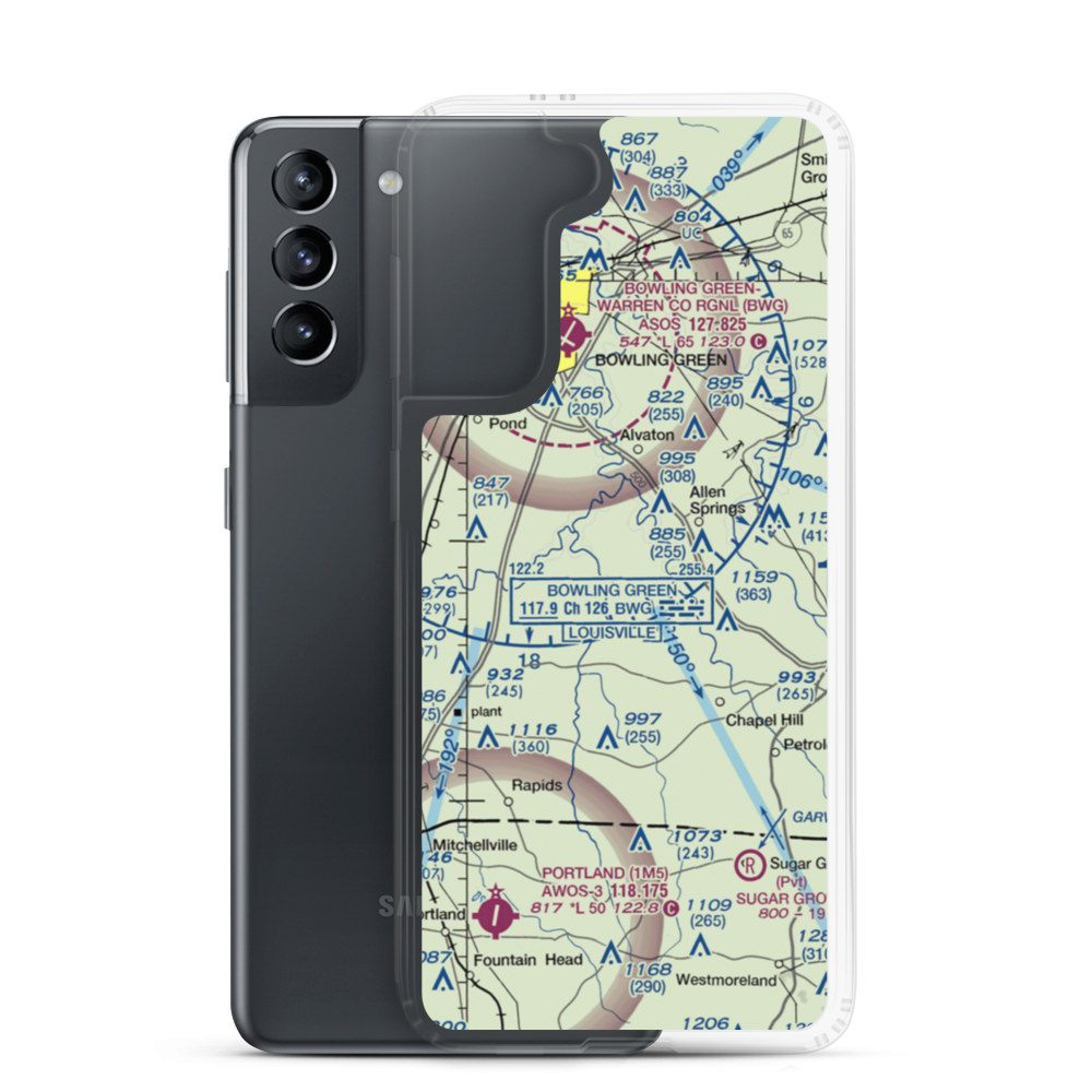 Falin Landing Strip (0KY5) VFR Sectional Samsung Case Samsung Galaxy S21 model shown
