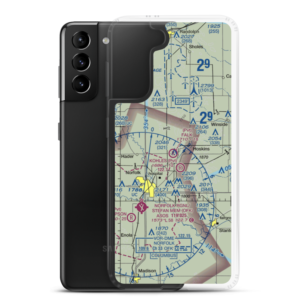 Falk Air Field (NE67) VFR Sectional Samsung Case Samsung Galaxy S21 Plus model shown