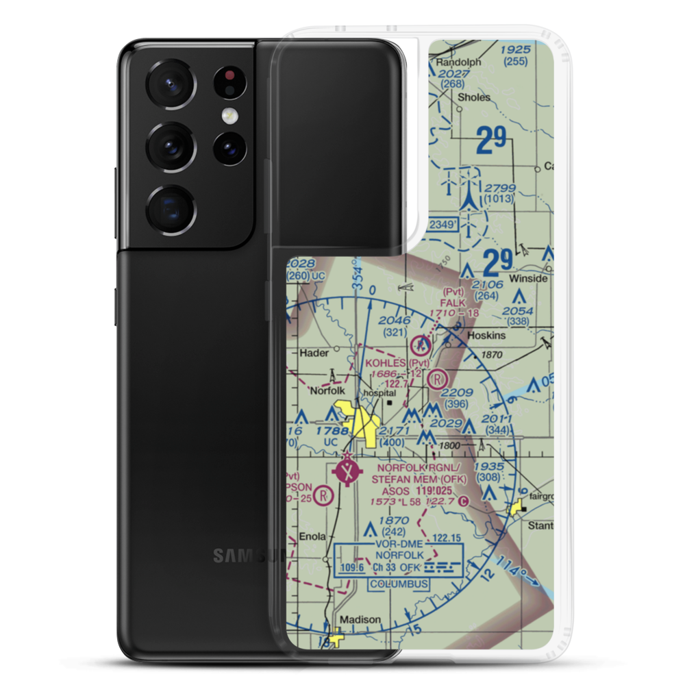 Falk Air Field (NE67) VFR Sectional Samsung Case Samsung Galaxy S21 Ultra model shown