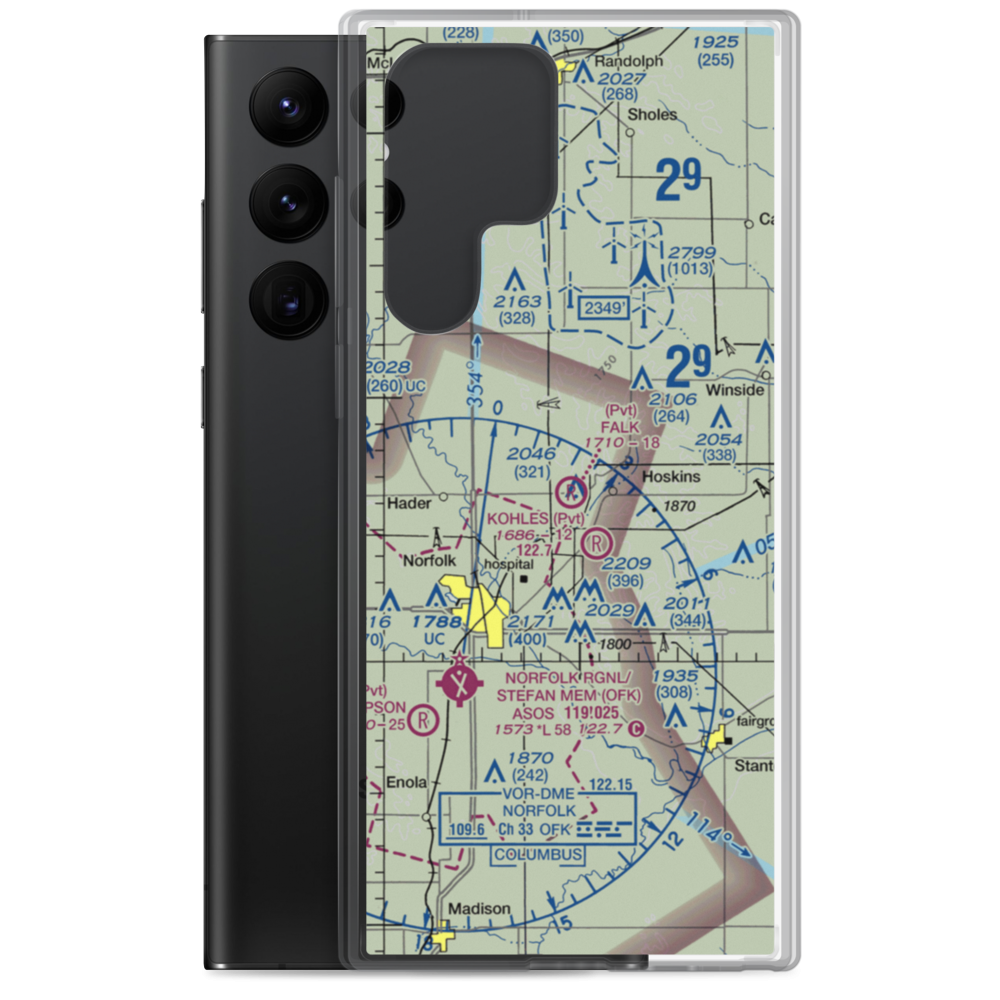 Falk Air Field (NE67) VFR Sectional Samsung Case Samsung Galaxy S22 Ultra model shown