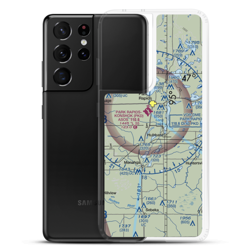 Falk Private Airport (MY24) VFR Sectional Samsung Case Samsung Galaxy S21 Ultra model shown